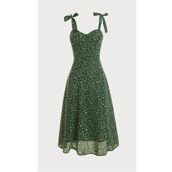 RIHOAS Dresses & Skirts - Rihoas The Floral Tie Straps Midi Dress L